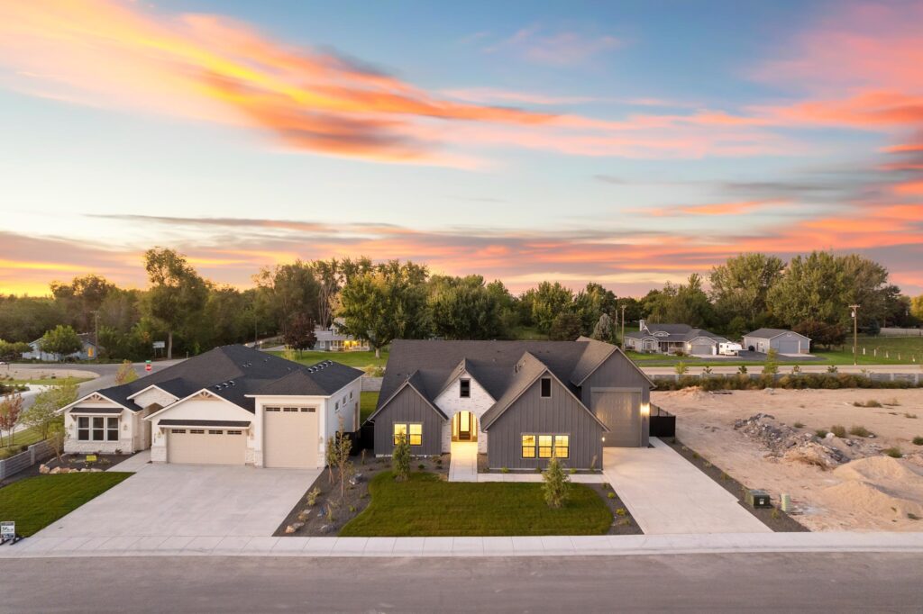 Custom homes being built in a new subdivision to represent investing in Boise real estate